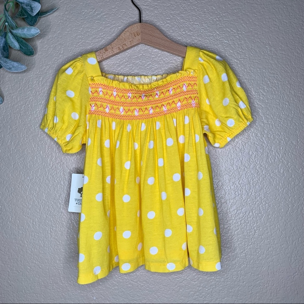 Tucker + Tate ~ Yellow Polka Dot Smock Top